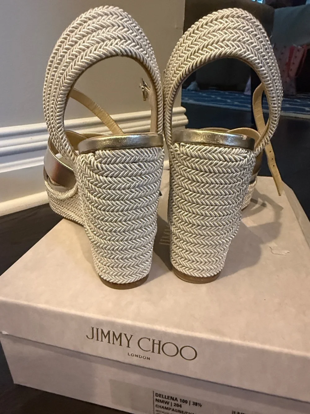 Jimmy Choo Dellena 100 38.5 Champaign